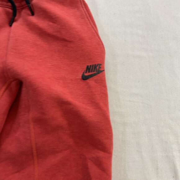 Nike Tech Fleece Sweatpants Youth Sz Small Red Joggers Athletic Drawstring - Picture 7 of 10